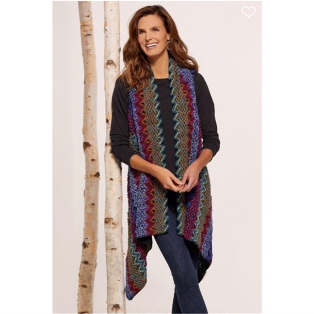 Soft Surroundings Taylor Knit Sweater Vest Cardigan Topper One Size